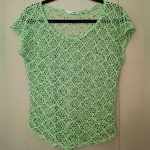 Maurices Light Green Crochet Blouse